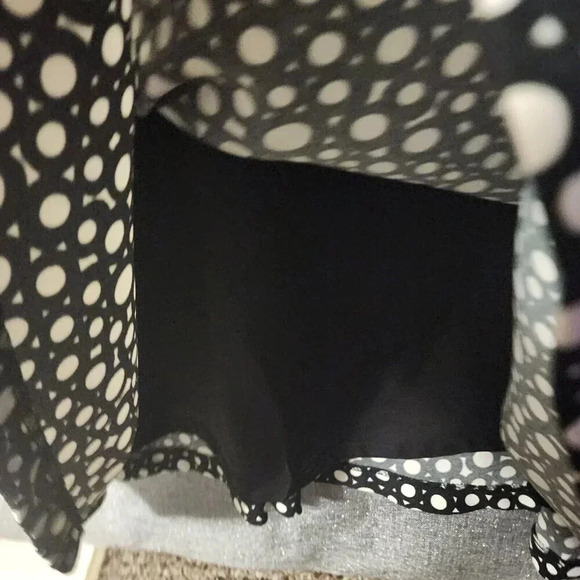 Kasper A-Line Midi Dress Black & White Sleeveless Dotted Back Zip Size 18W - Picture 8 of 10